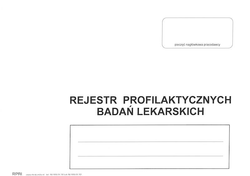 Rejestr profilaktycznych badań lekarskich A4