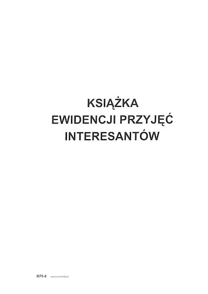 Książka ewidencji przyjęcia interesantów KPI-4 tw