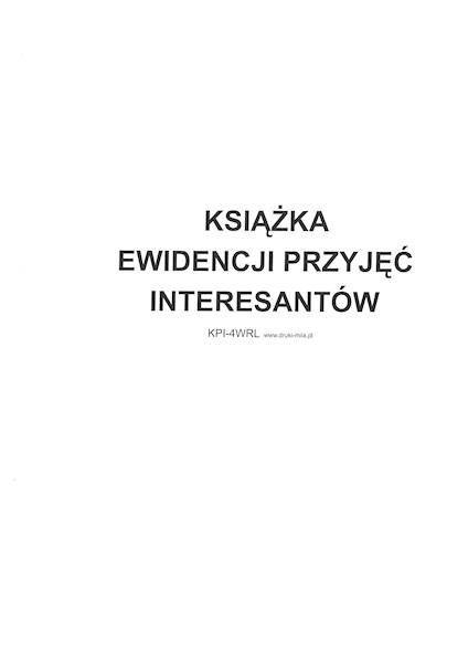 Książka ewidencji przyjęć interesantów KPI-4WRL