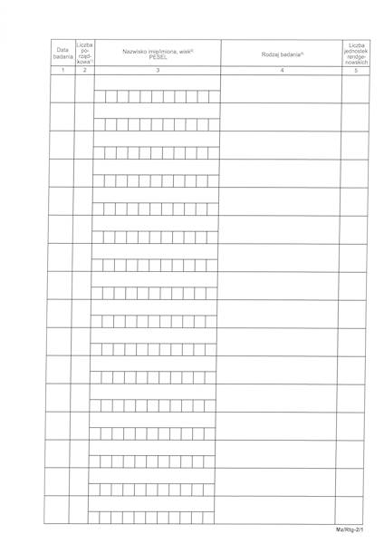 Księga badań rentgenologicznych Mz/Rtg-2/1  A4
