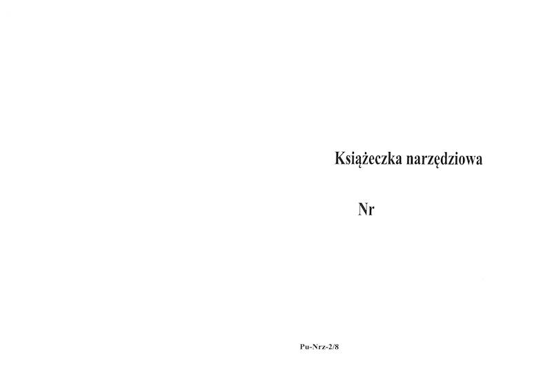 Książeczka narzędziowa Nrz-2