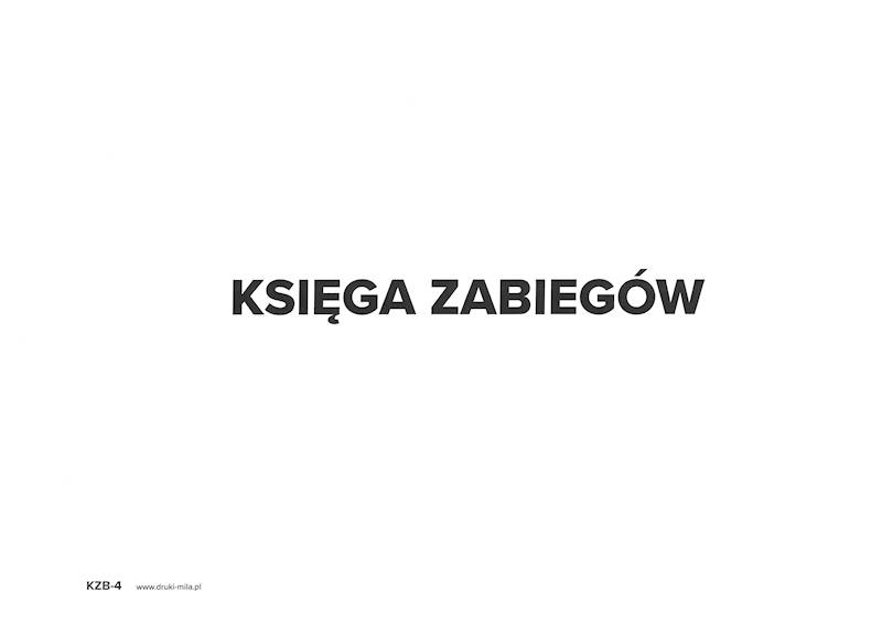 Księga zabiegów KZB-4 A4 100k. m.o.