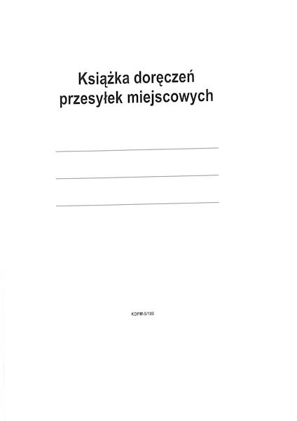 Książka doręczeń przesyłek miejscowych A5 100k.
