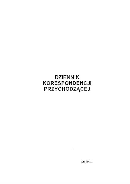 Dziennik korespondencji przychodzącej KN-1P 100k.