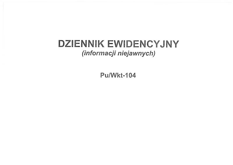 Dziennik ewidencyjny (informacji niejawnych) A4/50