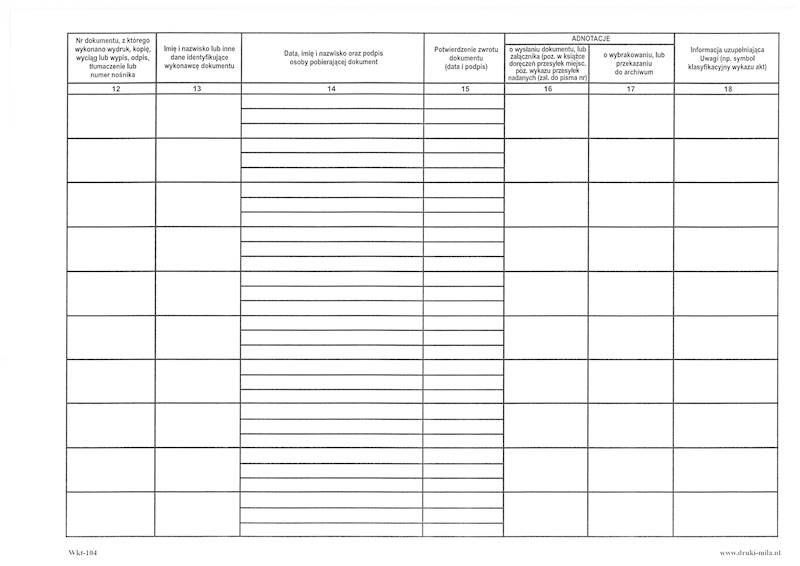 Dziennik ewidencyjny (informacji niejawnych) A4/50