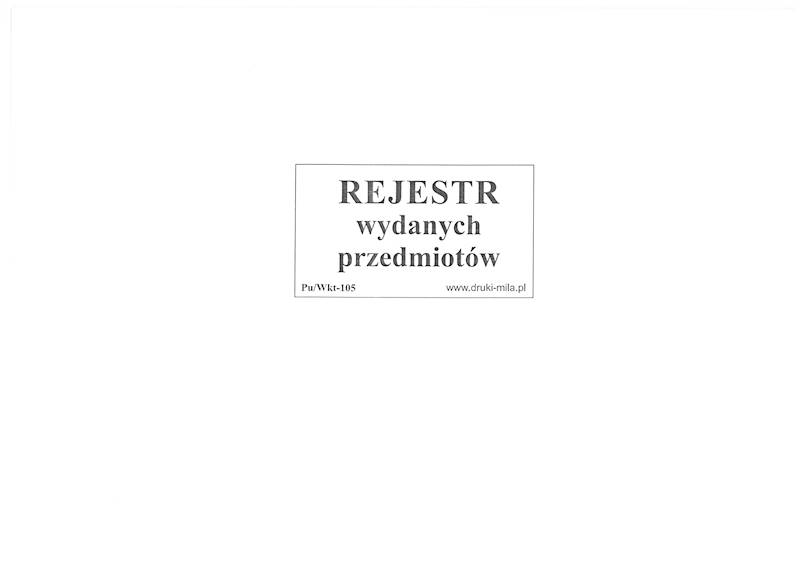 Rejestr wydanych przedmiotów WKT-105 50k.