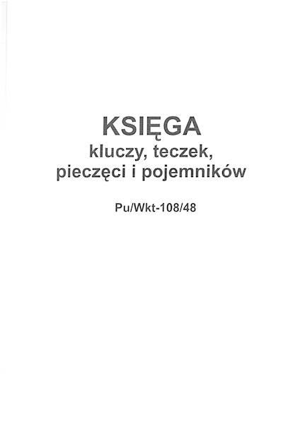 Książka ew.kluczy, teczek, pieczęci WKT-108 50k t.