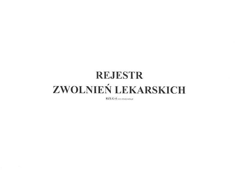 Rejestr zwolnień lekarskich A4 100 kartek RZLG-4