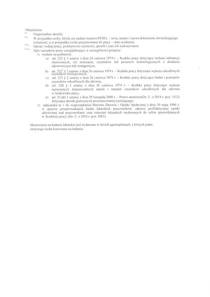 Skierowanie na badania lekarskie Mz/Lp-30s 
