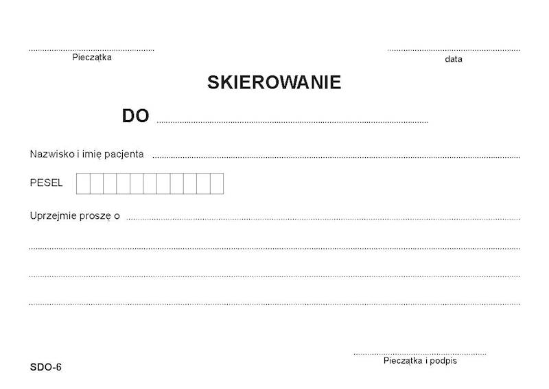 Skierowanie do A6 80k. SDO-6