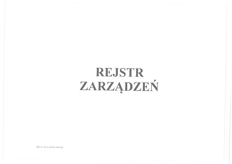 Rejestr zarządzeń A4 tw. opr. 100k.RZ-4  poziomy