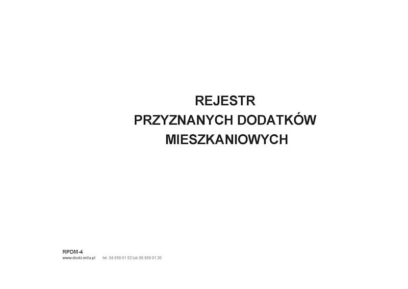 Rejestr przyznanych dodatków mieszkaniowych RDPM