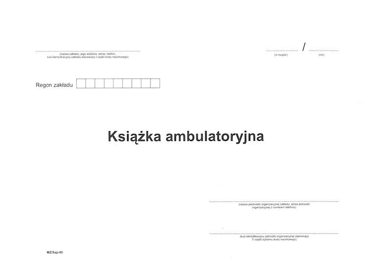 Książka ambulatoryjna MZ/SZP-90