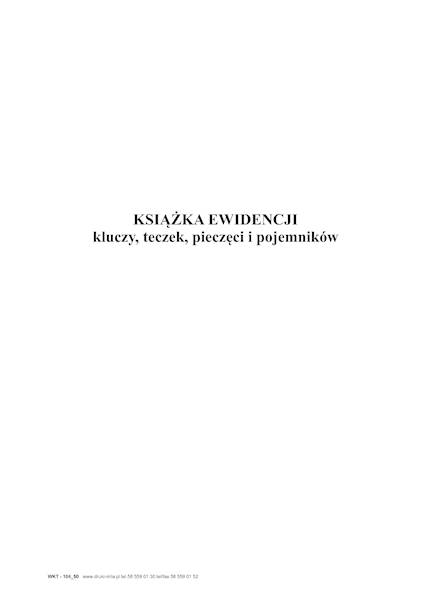 Książka ewidencji kluczy WKT-104_50