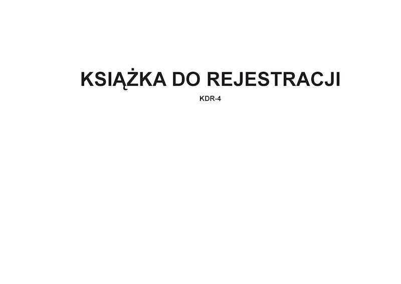 Książka do rejestracji KDR-4 100k.