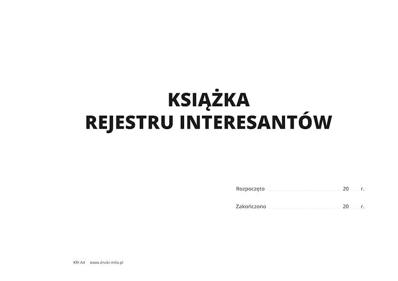 Książka rejestru interesantów A4 80k. 160str.