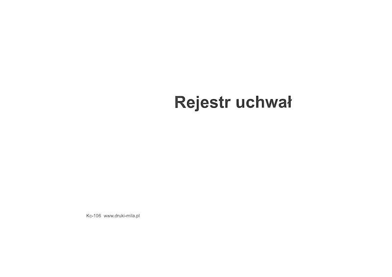 Rejestr uchwał A4 100k. tw. opr.poziom KC-106