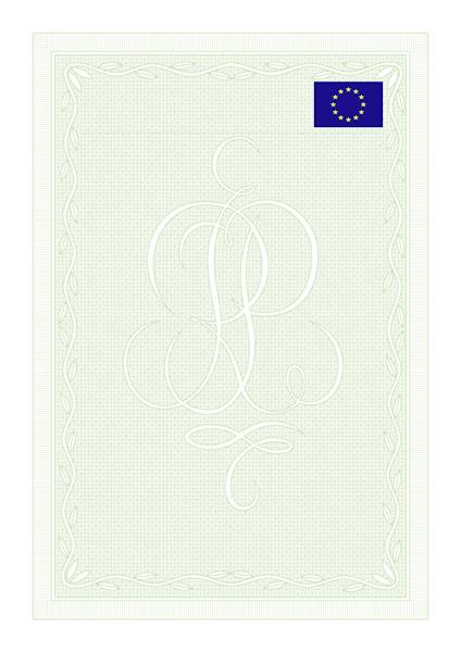 Gilosz świadectwa zielony A4 z flagą Unii Europ.