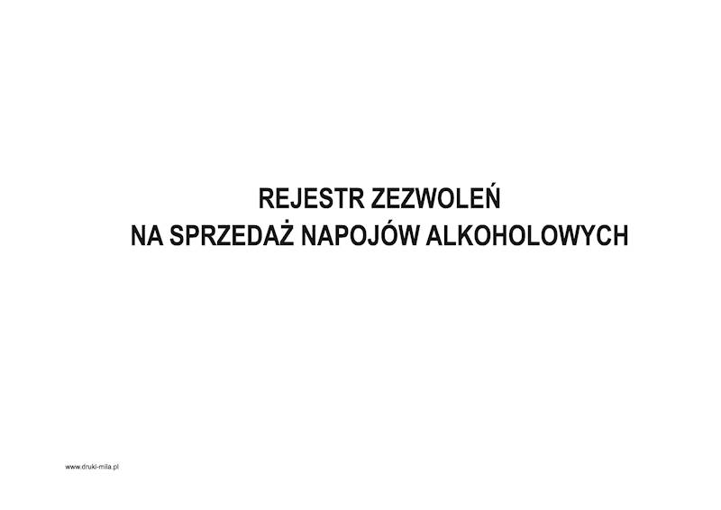Rejestr zezwwoleń na sprz. napojów alkoholowych
