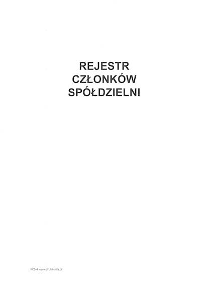Rejestr członków spółdzielni RCS-4 100K.