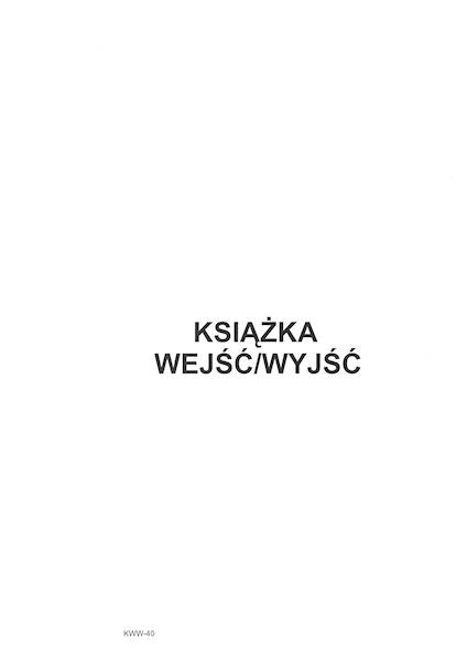 Książka wejść wyjść A4 100k. KWW-40