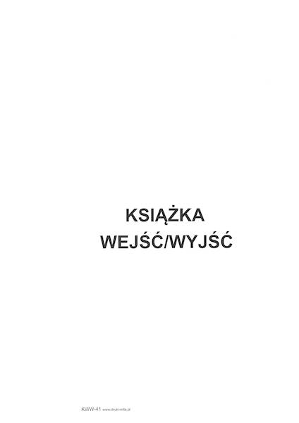książka wejść/wyjść KWW-41 A4 100k.tw.opr.