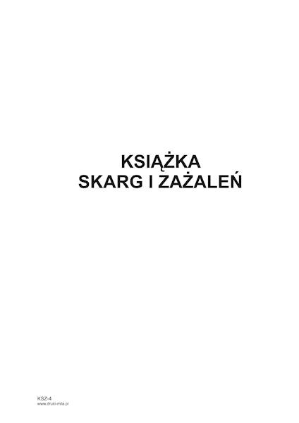 Książka skarg i zażaleń A4 100k KSZ-4  tw. opr.