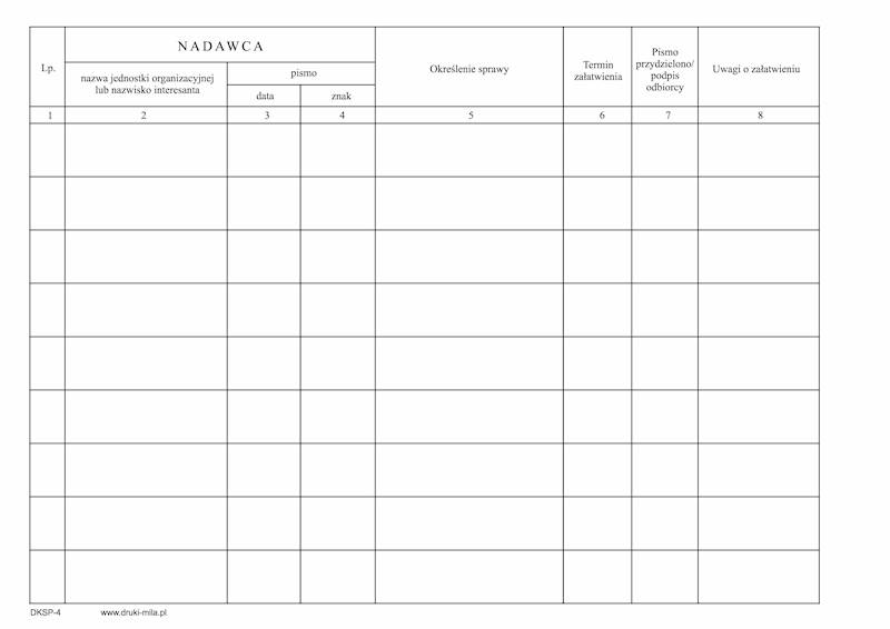 Dziennik korespondencyjny sekretariatu DKSP-4 