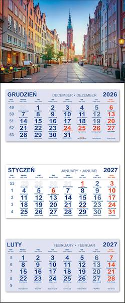 Kalendarz trójdzielny 2027 (6) GDAŃSK DŁUGA
