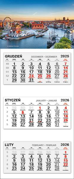 Kalendarz trójdzielny 2026 (8) GDAŃSK Z DRONA