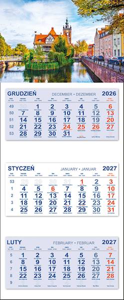 Kalendarz trójdzielny 2027 (8) GDAŃSK DOM MŁYNARZY