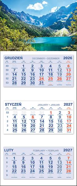 Kalendarz trójdzielny 2027 (23) GÓRY JEZIORO