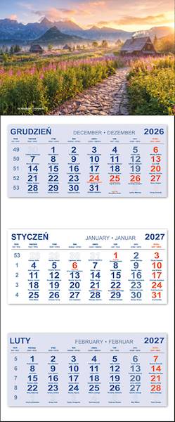 Kalendarz trójdzielny 2027 (19) GÓRY SCHRONISKO