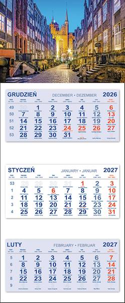 Kalendarz trójdzielny 2027 (7) GDAŃSK MARIACKA