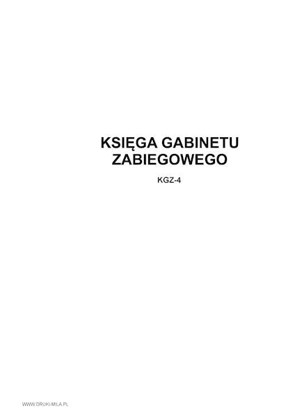 Książka gabinetu zabiegowego KZG-4 100k. tw. opr.