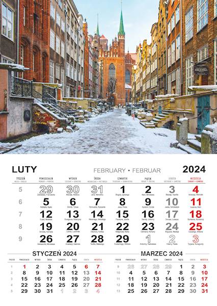Kalendarz 12 planszowy spiralowany A5 Gdańsk