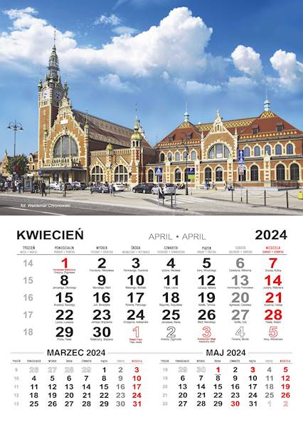 Kalendarz 12 planszowy spiralowany A5 Gdańsk