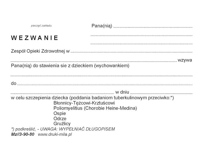 Wezwanie do szczepień MZ/3-90-80