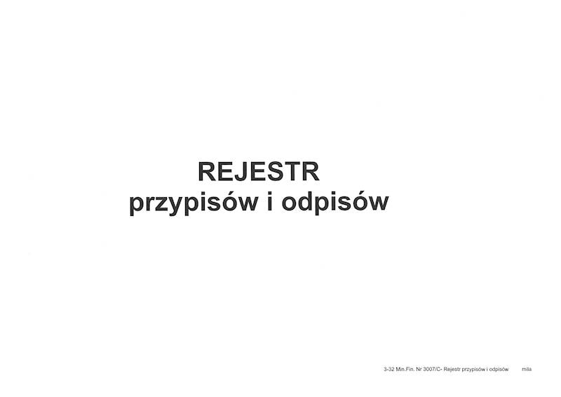 Rejestr przypisów i odpisów zobowiązania pieniężne