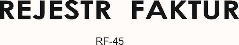 Rejestr faktur RF-45 A4 100k. twarda oprawa