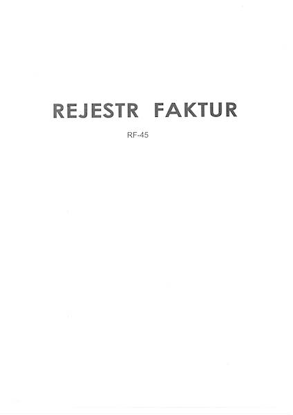 Rejestr faktur RF-45 A4 100k. twarda oprawa