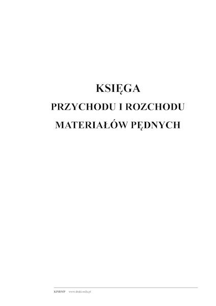 Księga przychodu i rozchodu materiałów pędnych A4