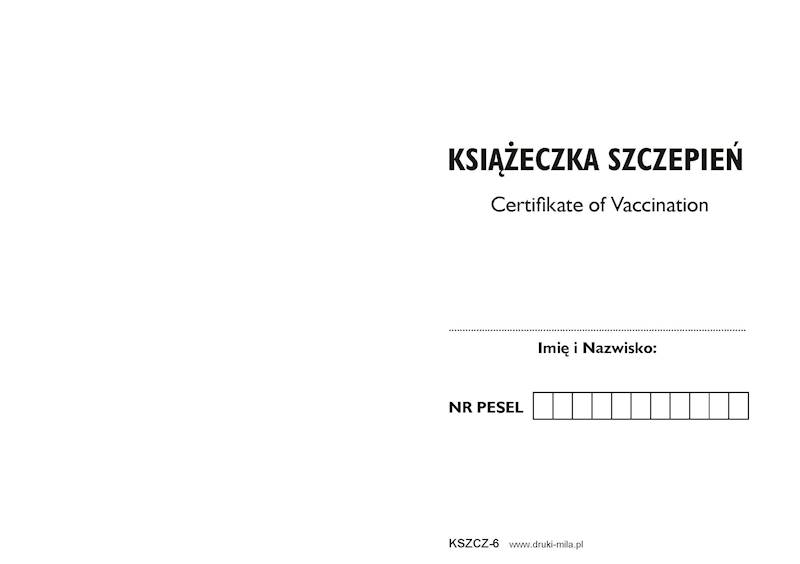 Książeczka szczepień KSZCZ-6 A6