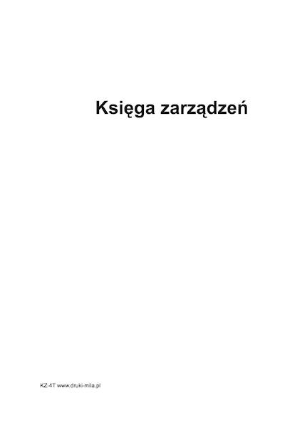 Księga zarządzeń KZ-4T