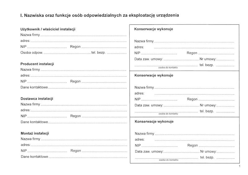 Dziennik eksploatacji separatora-osadnika A4 52 st