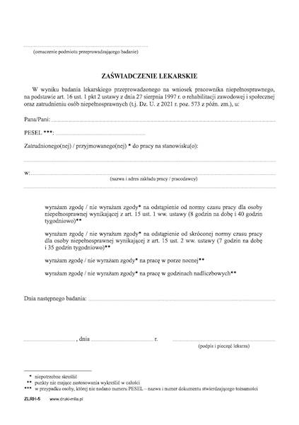 Zaświadczenie lekarskie straż pożarna OLST-5