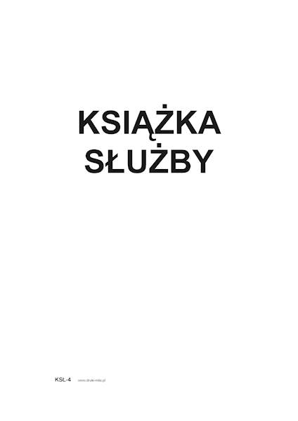 Książka służby KSŁ-4 A4 100kart.