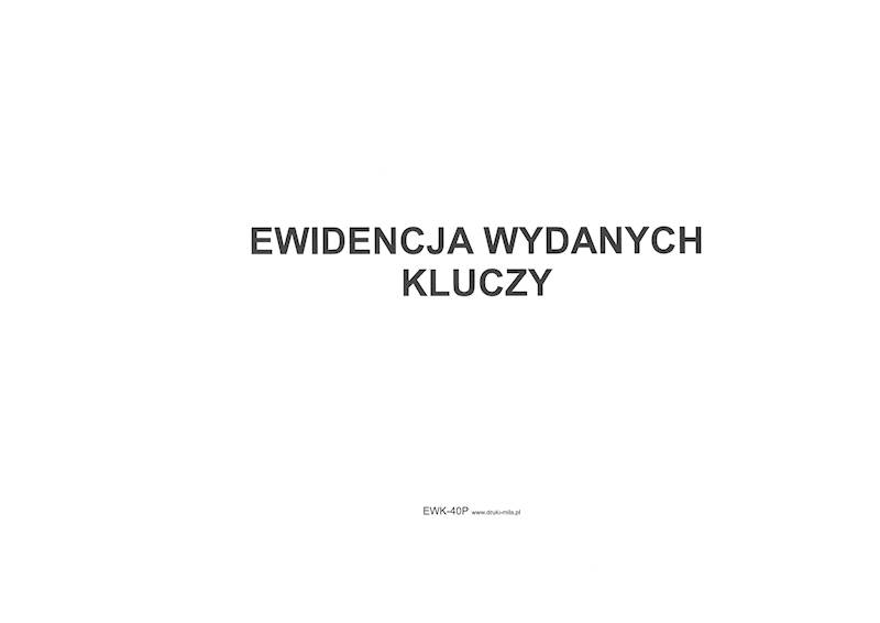 Ewidencja wydanych kluczy EWK-40PA4 100k. tw. opr.