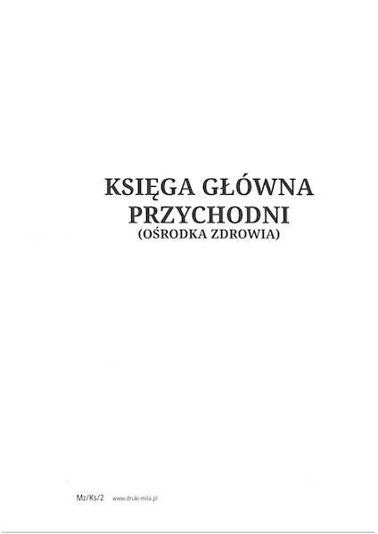 Książka główna przychodni A4 PIONOWA 100k. MZ/KS/2